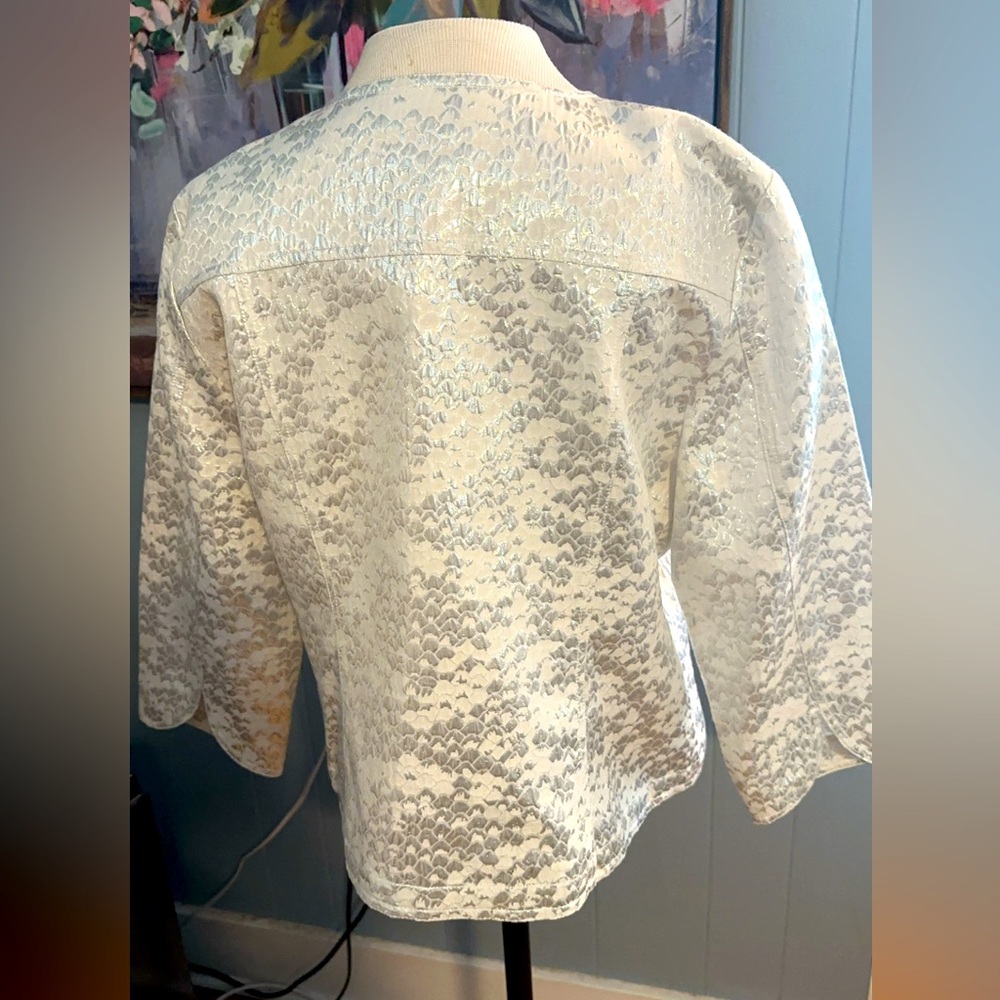 Ruby Rd. Size 12 Silver Lightweight Jacket - Picture 3 of 4